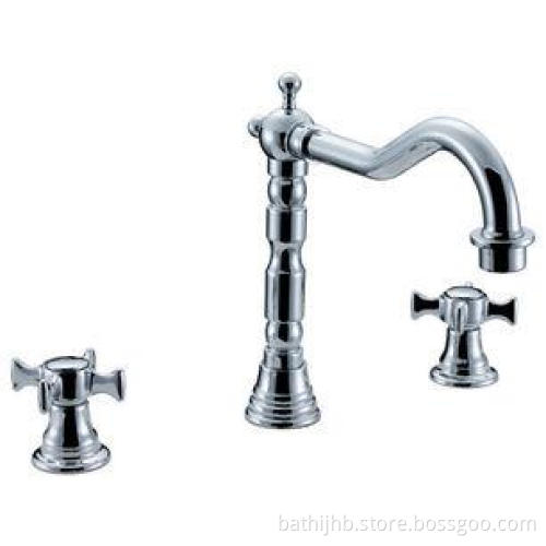 Brass Two Handle Household Kitchen Sink Water Faucet Europe